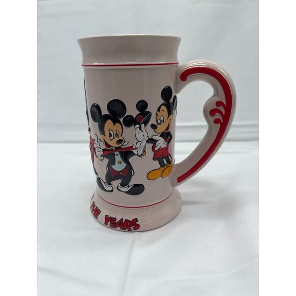 Disney Mickey Mouse Through the Years Beer Stein Tankard Mug Ceramic 6.5”T 3.5”W - Picture 1 of 5